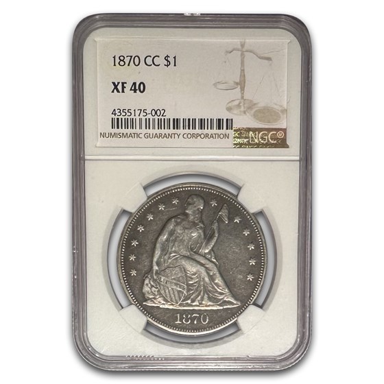 1870-CC Liberty Seated Dollar XF-40 NGC