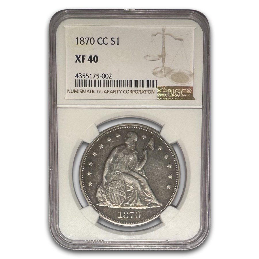 1870-CC Liberty Seated Dollar XF-40 NGC
