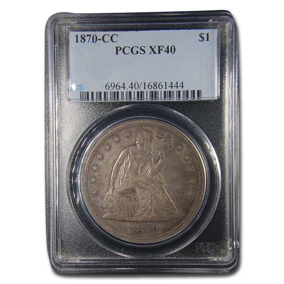 1870-CC Liberty Seated Dollar XF-40 PCGS 1870-CC Liberty Seated Dollar XF-40 PCGS