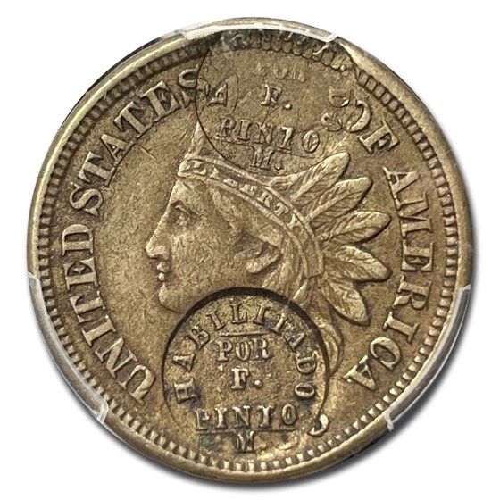 1870 Costa Rica Token XF-40 PCGS (Struck on Cent) 1870 Costa Rica Token XF-40 PCGS (Struck on Cent)