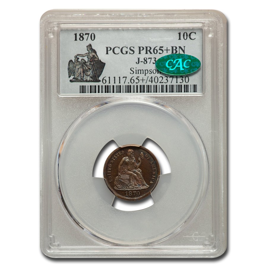 Buy 1870 Dime Pattern PR-65+ PCGS CAC (Brown, J-873) | APMEX