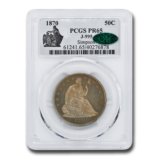 1870 Half Dollar Pattern PR-65 PCGS CAC (J-995) 1870 Half Dollar Pattern PR-65 PCGS CAC (J-995)