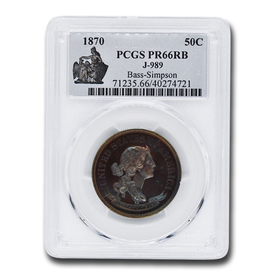 1870 Half Dollar Pattern PR-66 PCGS (Red/Brown J-989) 1870 Half Dollar Pattern PR-66 PCGS (Red/Brown J-989)