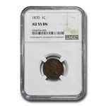 1870 Indian Head Cent AU-55 NGC (Brown)