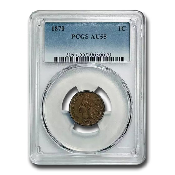 1870 Indian Head Cent AU-55 PCGS 1870 Indian Head Cent AU-55 PCGS