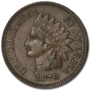 1870 Indian Head Cent AU 1870 Indian Head Cent AU