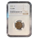 1870 Indian Head Cent Fine-12 NGC (Brown)