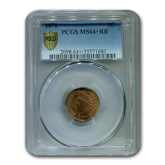 1870 Indian Head Cent MS-64+ PCGS (Red/Brown) 1870 Indian Head Cent MS-64+ PCGS (Red/Brown)