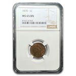 1870 Indian Head Cent MS-65 NGC (Brown)