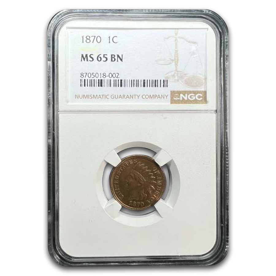 1870 Indian Head Cent MS-65 NGC (Brown)