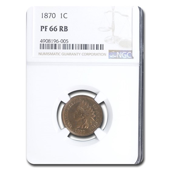 1870 Indian Head Cent PF-66 NGC (Red/Brown)