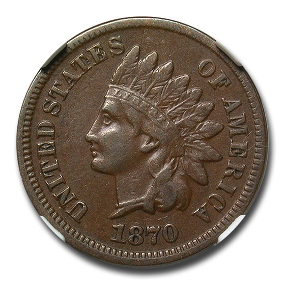 1870 Indian Head Cent XF-40 NGC (Brown)