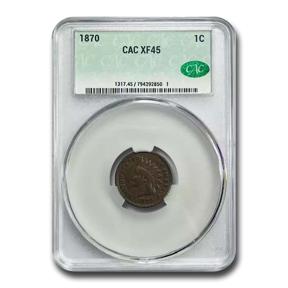 1870 Indian Head Cent XF-45 CACG 1870 Indian Head Cent XF-45 CACG
