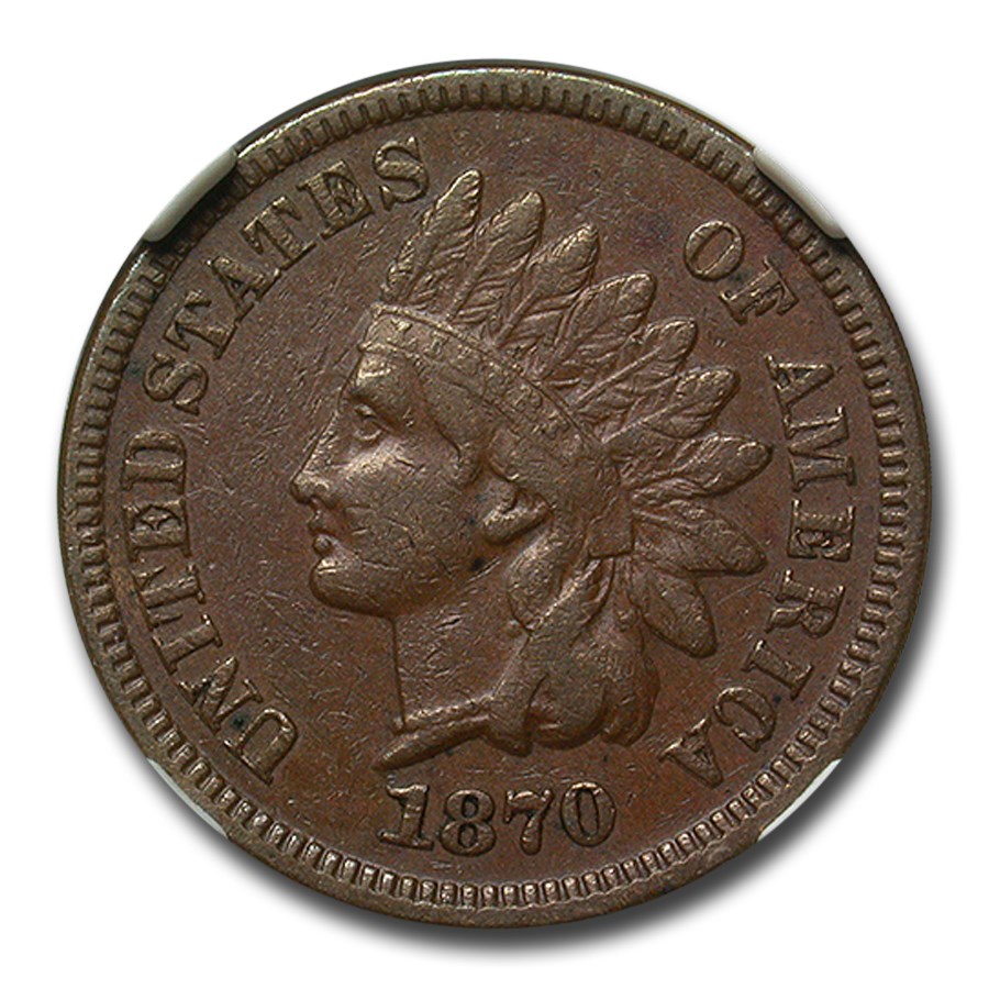 1870 Indian Head Cent XF-45 NGC (Brown)