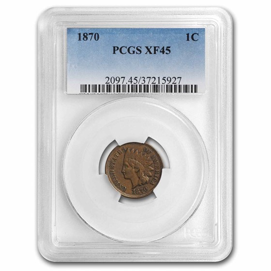 1870 Indian Head Cent XF-45 PCGS 1870 Indian Head Cent XF-45 PCGS