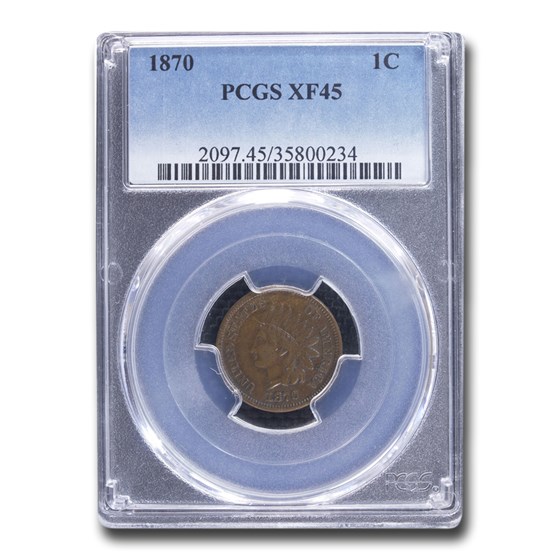 1870 Indian Head Cent XF-45 PCGS