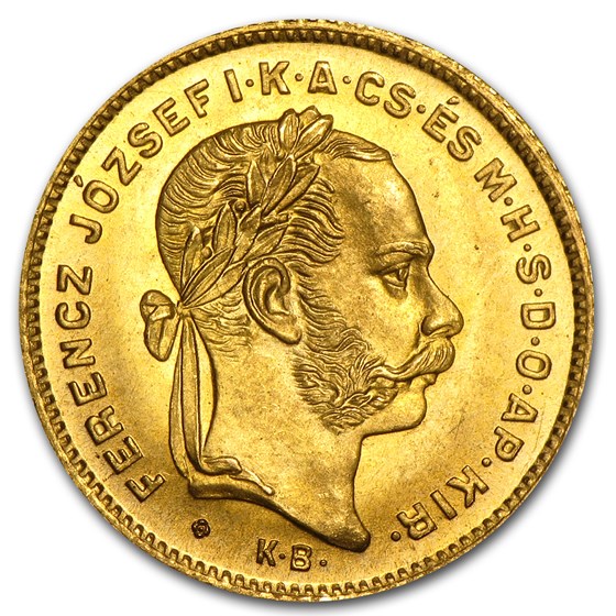 1870-KB Hungary Gold 10 Franc/4 Forint BU 1870-KB Hungary Gold 10 Franc/4 Forint BU
