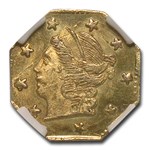 1870 Liberty Octagonal 25 Cent Gold Gold MS-64 NGC (BG-713)