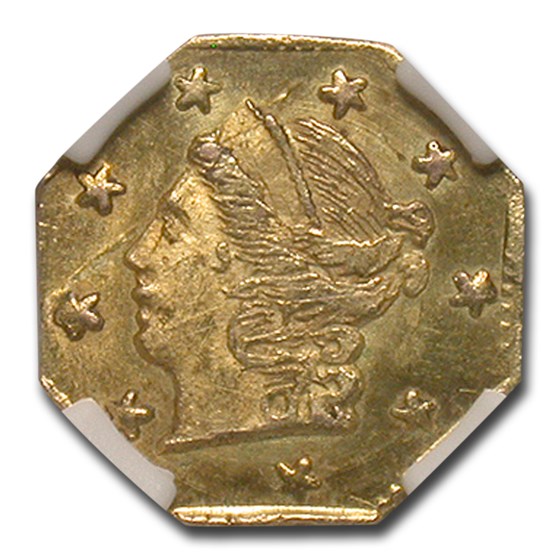 1870 Liberty Octagonal 25 Cent Gold Gold MS-64 NGC (BG-713)