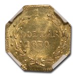 1870 Liberty Octagonal 25 Cent Gold Gold MS-64 NGC (BG-713)