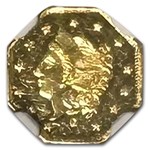 1870 Liberty Octagonal One Dollar Gold MS-62 NGC (PL, BG-1107)