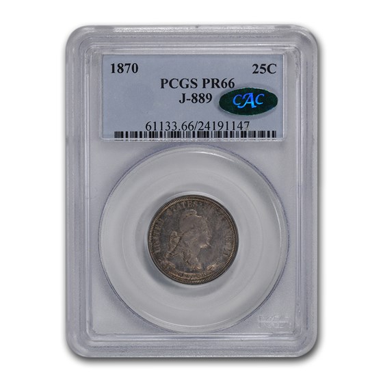 1870 Liberty Quarter Pattern PR-66 PCGS CAC (J-889) 1870 Liberty Quarter Pattern PR-66 PCGS CAC (J-889)