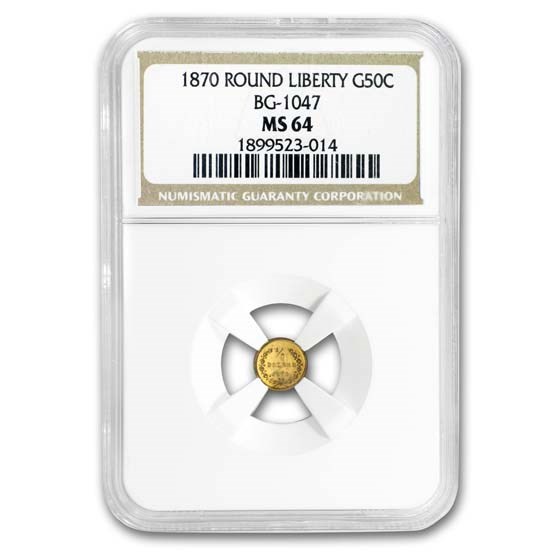 1870 Liberty Round 50 Cent Gold MS-64 NGC (BG-1047) 1870 Liberty Round 50 Cent Gold MS-64 NGC (BG-1047)