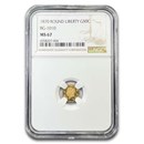 1870 Liberty Round 50 Cent Gold MS-67 NGC (BG-1010)