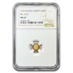 1870 Liberty Round 50 Cent Gold MS-67 NGC (BG-1010)