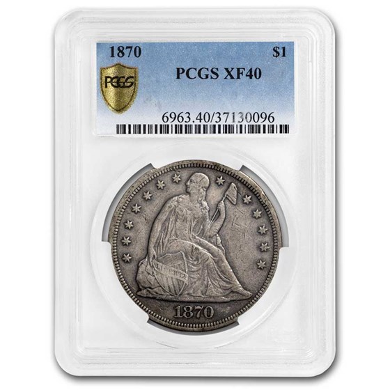 1870 Liberty Seated Dollar XF-40 PCGS 1870 Liberty Seated Dollar XF-40 PCGS