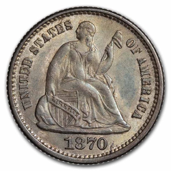 1870 Liberty Seated Half Dime AU