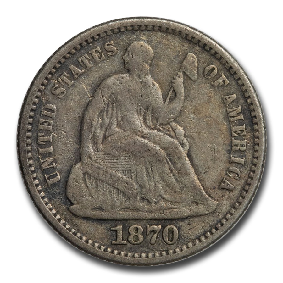 1870 Liberty Seated Half Dime Fine