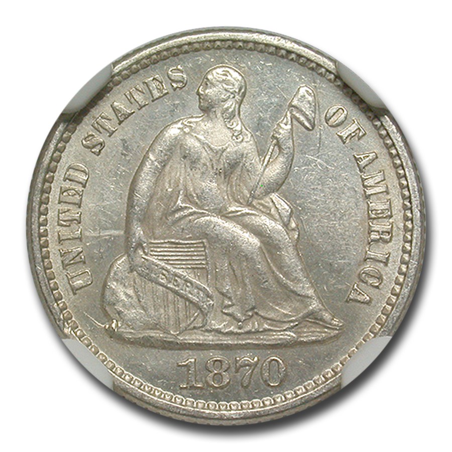 1870 Liberty Seated Half Dime MS-62 NGC