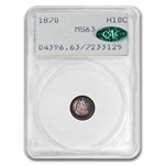 1870 Liberty Seated Half Dime MS-63 PCGS (CAC, Beautifully Toned)