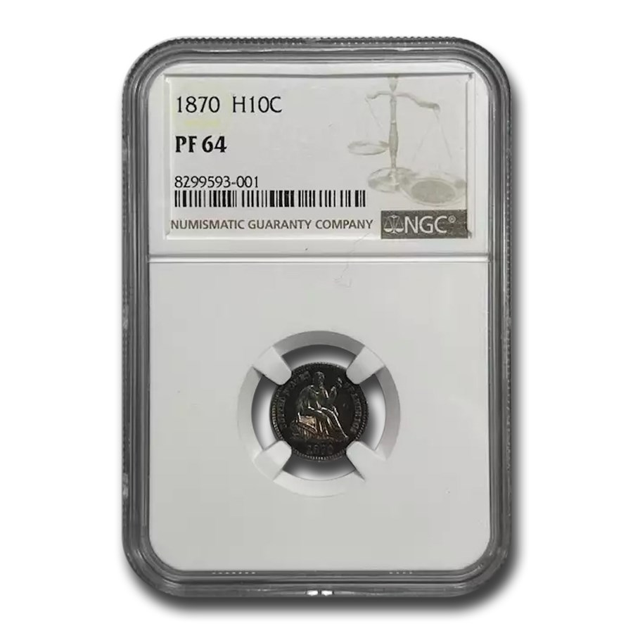 1870 Liberty Seated Half Dime PF-64 NGC