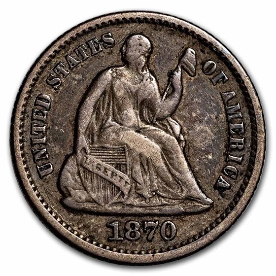 1870 Liberty Seated Half Dime VF