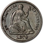 1870 Liberty Seated Half Dime XF