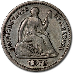1870 Liberty Seated Half Dime XF