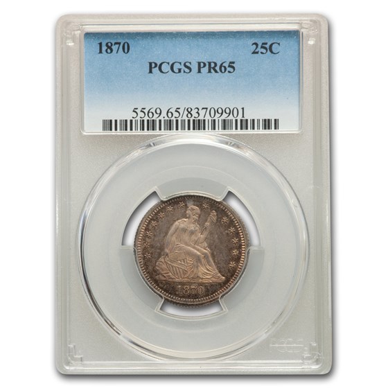1870 Liberty Seated Quarter PR-65 PCGS 1870 Liberty Seated Quarter PR-65 PCGS