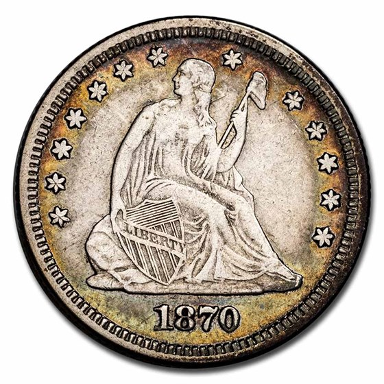 1870 Liberty Seated Quarter VF 1870 Liberty Seated Quarter VF