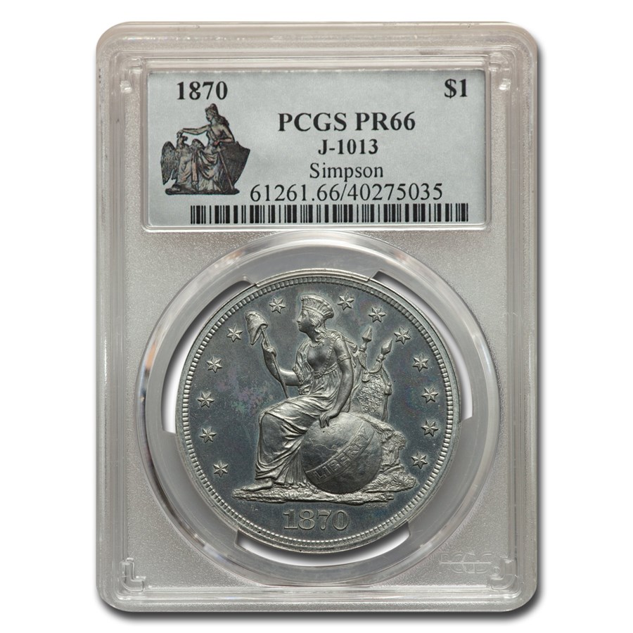 1870 One Dollar Pattern PR-66 PCGS (J-1013)