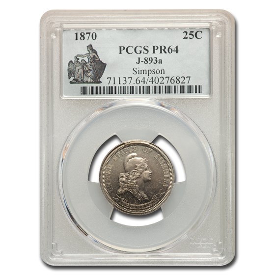 1870 Quarter Pattern PR-64 PCGS (J-893a)
