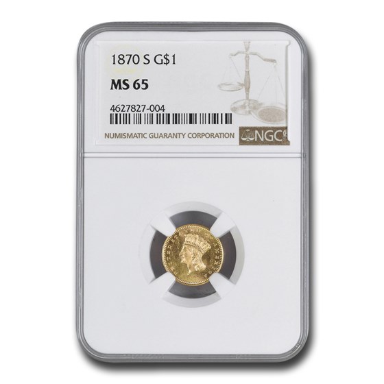 1870-S $1 Indian Head Gold Dollar MS-65 NGC 1870-S $1 Indian Head Gold Dollar MS-65 NGC