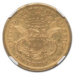 1870-S $20 Liberty Gold Double Eagle AU-53 NGC