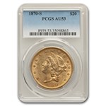 1870-S $20 Liberty Gold Double Eagle AU-53 PCGS