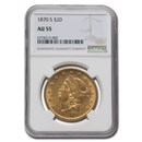 1870-S $20 Liberty Gold Double Eagle AU-55 NGC
