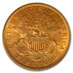 1870-S $20 Liberty Gold Double Eagle AU-58 PCGS