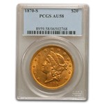 1870-S $20 Liberty Gold Double Eagle AU-58 PCGS