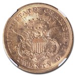1870-S $20 Liberty Gold Double Eagle MS-62 NGC