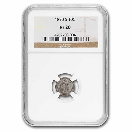 1870-S Liberty Seated Dime VF-20 NGC 1870-S Liberty Seated Dime VF-20 NGC